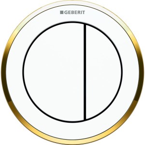 Geberit Dual Flush Button Pneumatic - Type 10 - White / Gold [116055KK1]