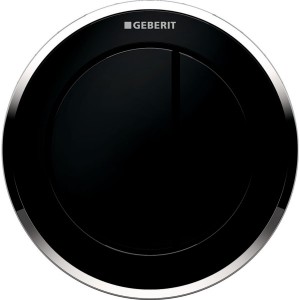 Geberit Dual Flush Button Pneumatic - Type 10 - Black / Gloss Chrome [116055KM1]