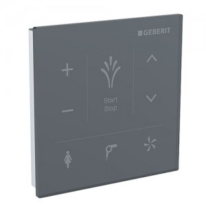 Geberit Mera Wall Panel Control - Matt Black Glass [147038SJ1]