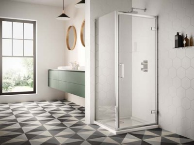 Sommer 8 SOE23 Hinged Shower Door 900mm for Alcove or Corner Fitting Chrome Frame