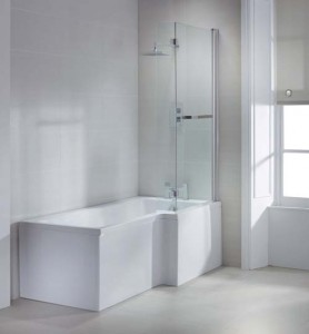 Sommer SOB72 L Shaped Shower Bath 1700 x 850mm Right Hand - White