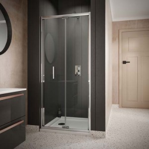 Sommer 6 SOS28 Bi-Fold Shower Door 800mm for Alcove or Corner Fitting Chrome Frame