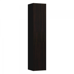 Laufen 4027211102631 Base Tall Cabinet - 2x Left Hinged Door & 1x Drawer/4x Glass Shelves 336x350x1650mm Dark Brown Elm