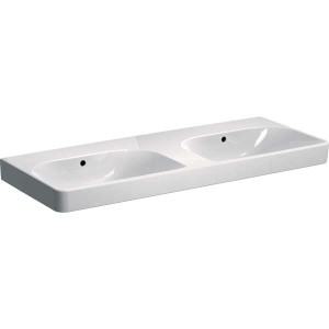 Geberit Smyle Square Double Basin 120cm No tap hole - White [500224011]