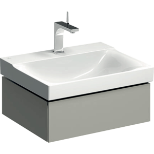 Geberit 500505001 Xeno2 600mm Vanity Unit with One Drawer & LED Lighting - Grey (Basin not included)