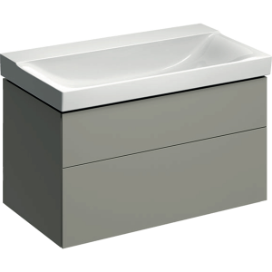 Geberit 500509001 Xeno2 900mm Vanity Unit with Two Drawers & LED Lighting - Grey (Basin not included)