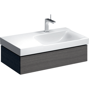 Geberit 500514431 Xeno2 900mm Asymmetrical Unit with Left Shelf & One Drawer - Scultura Grey (Basin not included)