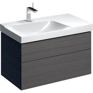 Geberit 500515431 Xeno2 900mm Asymmetrical Vanity Unit Right Shelf & 2 Drawers Scultura Grey (Basin not included)