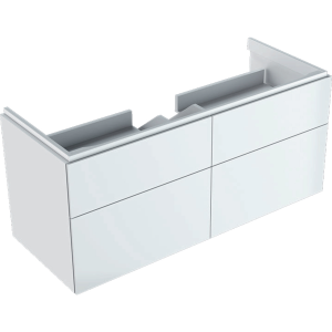 Geberit 500518011 Xeno2 1200mm Vanity Unit with Four Drawers & LED Lighting - White (Basin or Brassware NOT Included)