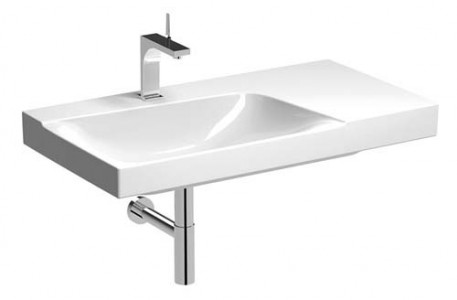 Geberit Xeno2 Basin with Shelf 90cm One tap hole - right hand shelf - White [500533011]