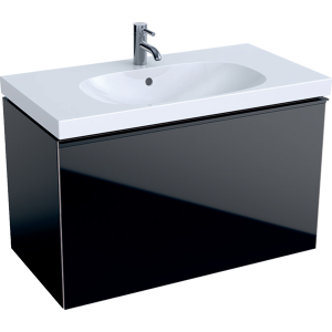 Geberit 500612161 Acanto 890mm Vanity Unit with Drawer - Matt Black (Basin & Brassware NOT Included)