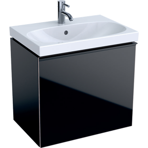 Geberit 500614161 Acanto Compact 595mm Vanity Unit with Drawer - Matt Black (Basin and Brassware NOT Included)