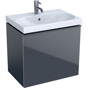 Geberit 500614JK2 Acanto Compact 595mm Vanity Unit with Drawer - Lava (Basin and Brassware)