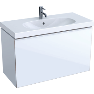 Geberit 500616012 Acanto Compact 890mm Vanity Unit with Drawer - White (Basin & Brassware NOT Included)
