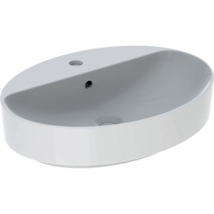 Geberit VariForm Oval Sit-on 60 x 45cm 1 tap hole - White [500772012]