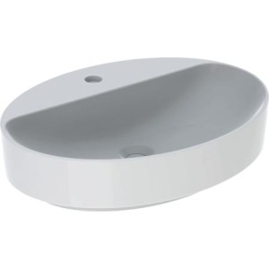 Geberit VariForm Oval Sit-on 60 x 45cm. 1 tap hole no overflow - White [500773012]