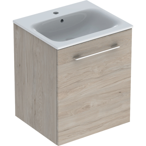 Geberit 501251001 Square S 550mm Slim Basin & One Door Vanity Unit - Light Hickory