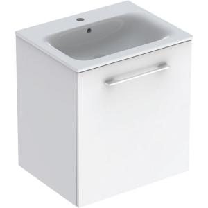 Geberit 501252001 Square S 600mm Slim Basin & One Door Vanity Unit - White