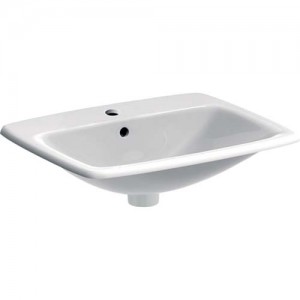 Geberit Selnova Square 55cm Countertop Basin - White - 1 Tap hole [501466007]