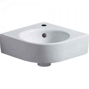 Geberit Selnova Compact 45cm Round Corner Handrinse Basin - White - 1 Tap hole [501519006]