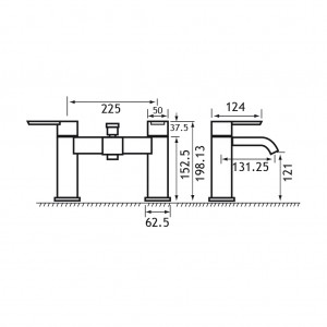 Eastbrook 56.2047 Hooper Bath Shower Mixer BSM including kit Chrome