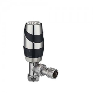 Pegler 632320 Terrier Thermostatic Radiator Valve Decor Angle Anthracite & Chrome