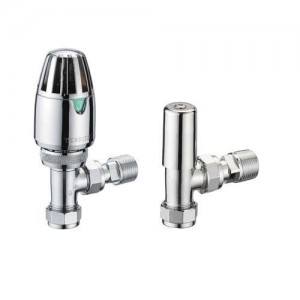 Pegler 632329 Terrier Thermostatic Radiator Valve Decor Angle Chrome