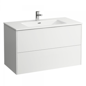 Laufen 649622601041 Pro S Vanity Unit - Slim Washbasin 500x1000x610mm Matt White (Vanity Unit & Washbasin Only - Brassware NOT Included)