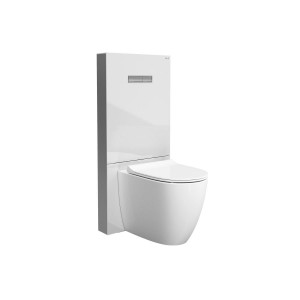 Vitra Vitrus Glass Covered Concealed Cistern 3/6 Litre for Back to Wall WC - Matt Black - with stop valve [770177101] - (cistern only)
