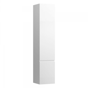 Laufen 831210954631 Pro S Tall Cabinet - 1x Left Hinged Door & 4x Glass Shelves 350x335x1650mm Matt White