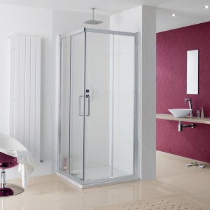 Lakes 8HC075S Coastline Malmo Corner Entry Slider Shower Door 750mm Polished Silver Frame (2x Required)