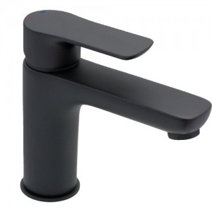 Pegler Andreu Matt Black Finish Monobloc Basin Mixer with sprung plug waste [911104]