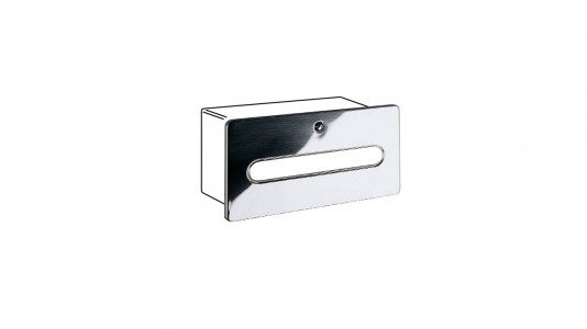 Inda Hotellerie Recessed Kleenex Dispenser with key 29 x 16h x 6cm - Chrome [A0525CAL]