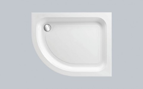 Just Trays Merlin Right Hand Flat Top Offset Quadrant Shower Tray 1000x800mm White (Shower Tray Only) [A1080RQM100]