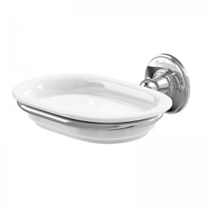 Burlington A1CHR Wall Mounted Soap Dish Chrome/White