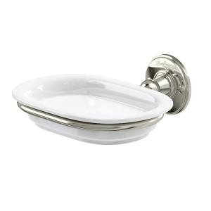 Burlington A1NKL Wall Mounted Soap Dish Nickel/White