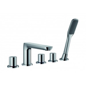 Flova AL5HBSM Allore 5-Hole Deck Mounted Bath & Shower Mixer/Shower Set Chrome