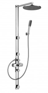 Flova ALTSP Allore Exposed Thermostatic Shower Column with Handshower Set Body Jets & Over Head Shower Chrome