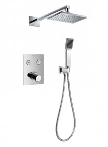 Flova ANT2WPK2-V GoClick Thermostatic 2-Outlet Shower Valve with Fixed Head & Handshower Kit Chrome