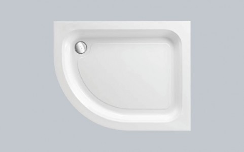 Just Trays Merlin Anti-Slip Offset Quadrant Shower Tray with 4 Upstands 900x700mm White (Shower Tray Only) [AS970M140]