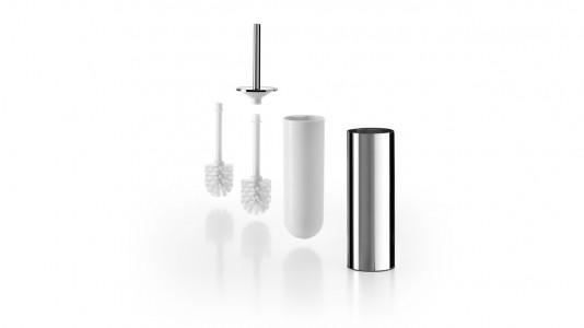 Inda Touch Mai Love Toilet Brush and Holder (Including one Spare brush) 9dia x 40h - Chrome [AV014ACR]