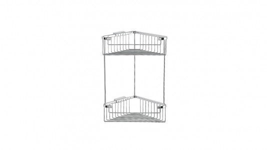 Inda Hotellerie Double Corner Soap Basket 22 x 38h x 22cm - Chrome [AV032ACR]