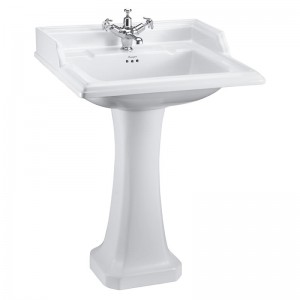 Burlington B153TH Classic Rectangular Basin 654 x 581mm 3 Tapholes White