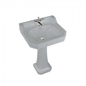 Burlington B41THGREY Bespoke Moon Grey Edwardian Pedestal Basin 560 x 470mm 1 Taphole