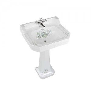 Burlington B41THMEAD Bespoke Country Meadow Edwardian Pedestal Basin 560 x 470mm 1 Taphole