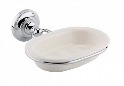 Bayswater BAYA006 Soap Dish - Chrome & White  