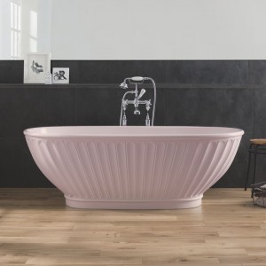 BC Designs BAB035R Casini Solid Surface Bath 1680 x 750mm Satin Rose