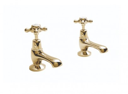 BC Designs Victrion Crosshead Basin Pillar Taps (2 Tapholes) Gold [CTA005G]