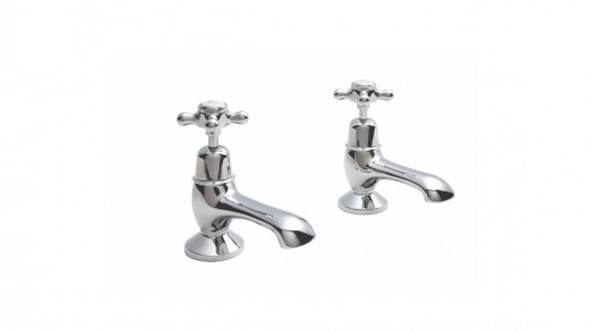 BC Designs Victrion Crosshead Bath Pillar Taps (2 Tapholes) Chrome [CTA010]