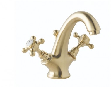 BC Designs Victrion Crosshead Basin Mixer Tap (1 Taphole) Brsuhed Gold [CTA015BG]